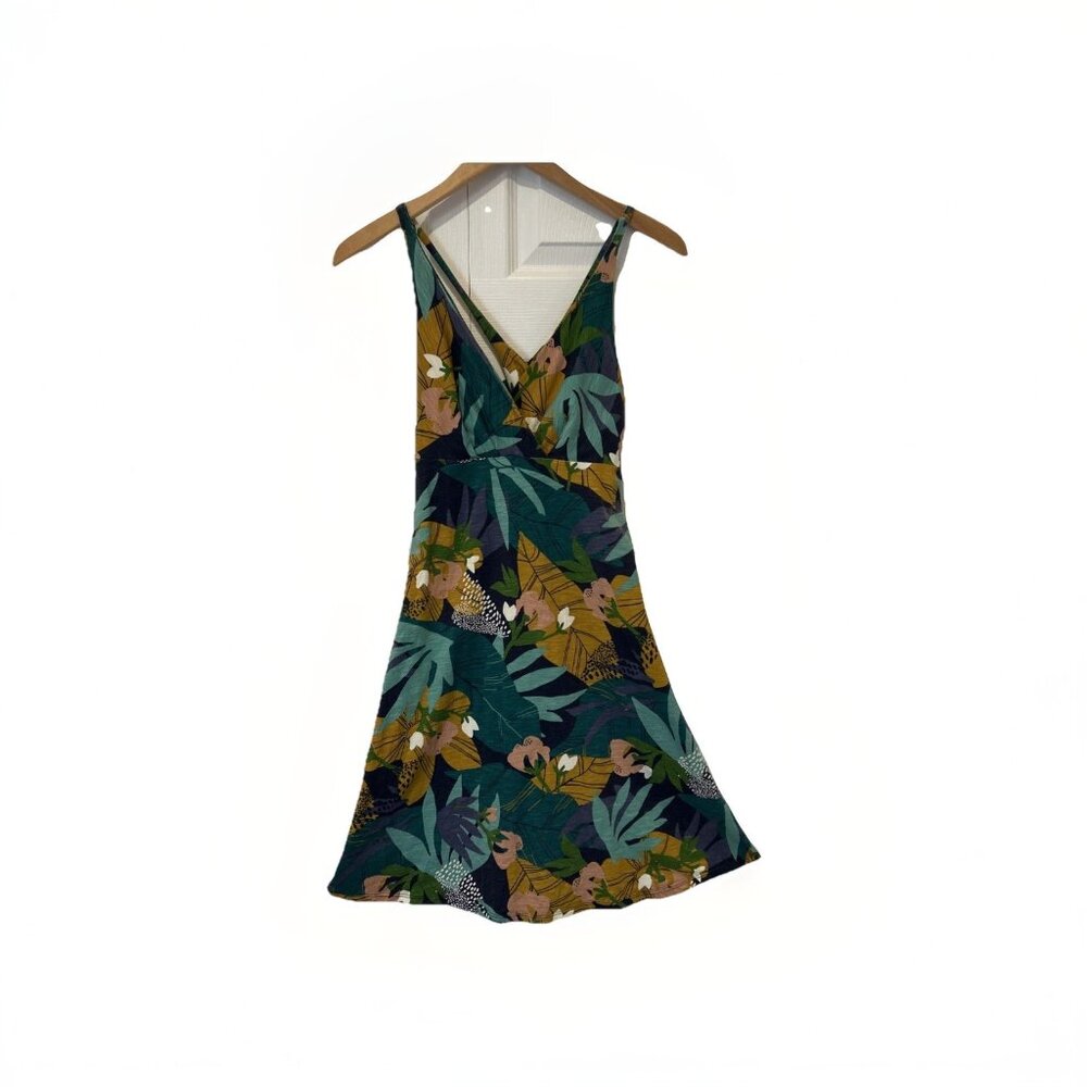Patagonia Women's Midi Dress - Green and Brown Leaf Print